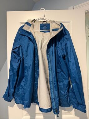 L.L. Bean Blue Packable Waterproof Jacket Blue 3X